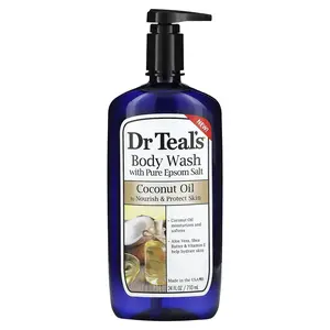 Dr. Teal's Body Wash With Pure Epsom Salt, Coconut Oil, 24 fl oz (710 ml)