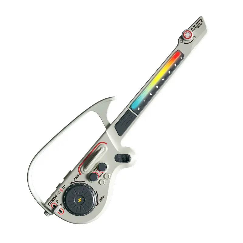 Folding Smart Bass Guitar with Bluetooth, LED Lights, Mini Keyboard, Built-in Batteries - Unisex Educational Musical Toy for 6-8 Year Olds to Play and Learn Music