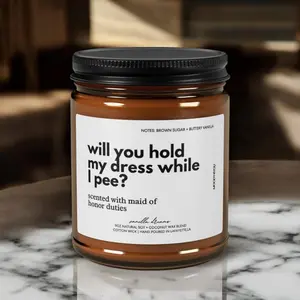 Maid Of Honor Proposal Candle, Bridesmaid Proposal Gift, Will You Hold My Dress Candle, Bridal Party Gifts for Wedding Bachelorette Party