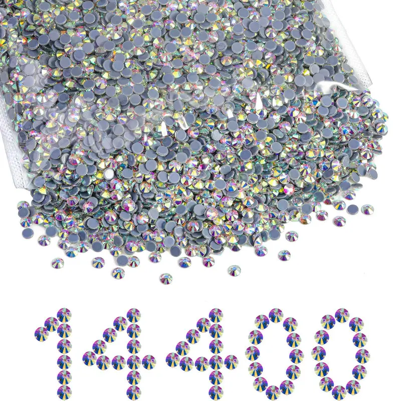 Beadsland Bulk Sparkling Crystal Hotfix Rhinestones - SS10, 14400 Pieces - for DIY Decoration, Clothes Sewing Accessories