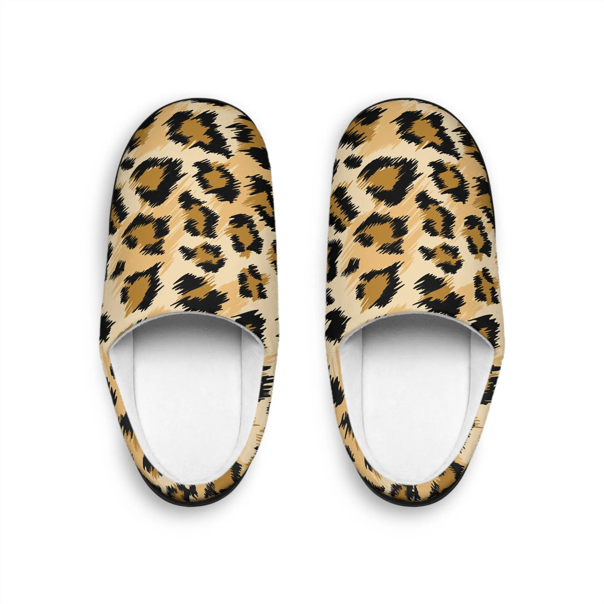 Manly Mania Cheetah Print Slippers Soft Flannel Fleece Anti-Slip Rubber Sole Removable Insole Breathable Durable Casual Home Footwear for Men Round Toe Summer Indoor Flipflop Slide Walking Shoes Boy