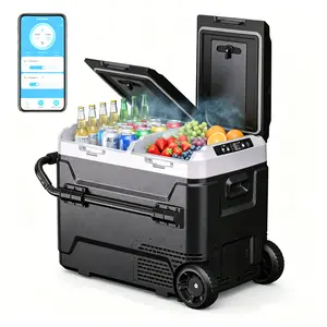 【DealsForYouDays】12 Volt Refrigerator, 53QT(50L) IElectric Cooler, Car Fridge Dual Zone Bluetooth APP Control with 12/24V DC 110-240V AC, -4℉~68℉, Portable Freezer for Camping,Travel,RV,Road Trips