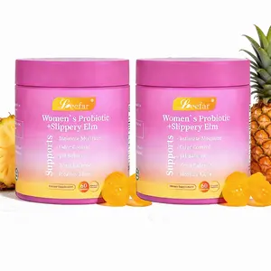 Her Juicy Probiotic Gummies for Feminine Balance, Supports pH, Dryness & Digestion,Feminine Probiotic & Prebiotic Gummies with Slippery Elm Hawaiian Pineapple 60 Count