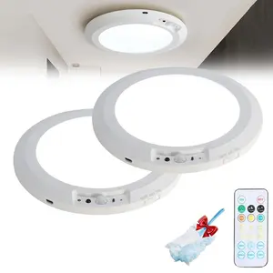 Rechargeable Wireless LED Motion Sensor Ceiling Light with Remote, Magnetic Dimmable 3-Color Battery Operated Lights, 7.48in Ultra-Long 60-Day Life for Closet Shower Hallway Stairs
