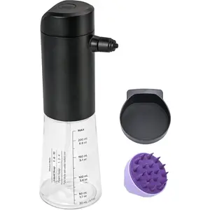 Electric Dog Cleaning Foam Machine Sprayer with Hair Scalp Massager Brush,Rechargable Soap Dispenser for Dog, IPX8 Waterproof, 230mL, Deep Cleaning Pet Fur, for Bathroom Kitchen Cat(Black Kit)
