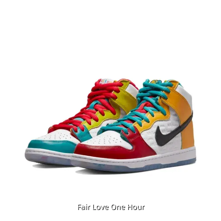 Eye-Catching Summer Color Block Off White Red Yellow Teal Smooth Leather High Top Skate Sneakers Minimal Matte Black Side Mark Transparent Ice Flat Cushion Sole Soft Breathable Leather All Season Fun Retro Urban Street Trainers
