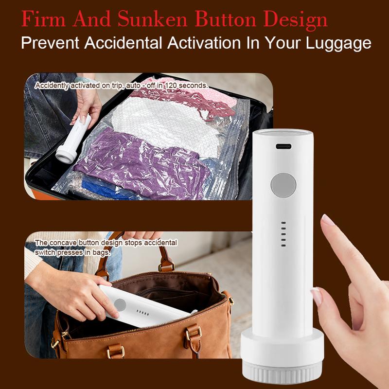 [2025 Upgraded] Cordless Travel Vacuum Bag Set - 9/15/ Pac Compression Bags for Carry-On Suitcases - USB Rechargeable Handheld Pump with Built-In Battery - Space Saver for Clothes & Packing, Zipper Pouches Durable, Lightweight Organizer Fitting Cover