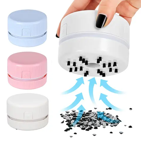 Mini Table Desktop Sweeper Organizer Clean Art Beads Crumb Diamond Painting Tool Drill Quicker Picker for Spilled Diamonds 5d Painting Accessories Vacuum Cleaner