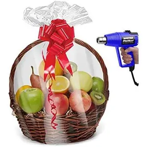 Shrink Wrap Basket Bags For  Baskets Clear cellophane PVC Shrink Bags 24"X 30" (5 Pack)
