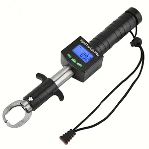 1pc, Digital Fish Scale, Fish Controller, Fish Mouth Pliers, Fish Mouth Clamp, Fish Lip Clamp, Stainless Steel, with 1m/39'' Tape Measure and 25kg/55lbs Electronic Scale, Portable Fishing Gear (Battery Not Included) (Inaccuracy for Weights