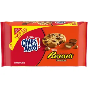 CHIPS AHOY! Chewy Chocolate Chip Cookies with Reese's Peanut Butter Cups, Family Size, 14.25 oz Snack Soft