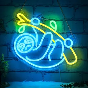 Tree Sloth Neon Light, Adjustable Dimmable Wall Decor, Perfect for Birthday Parties, Home, Patio, Garden, Bar, Restaurant, Hotel, Club