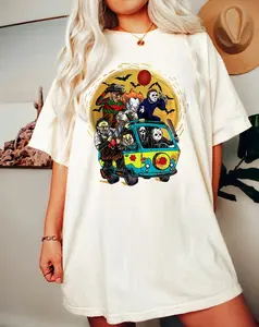 Horror Movie Characters Colors Shirt, Friends Horror Movie Shirts, Horror Characters Shirt, Halloween Friends Shirt, Mystery Machine