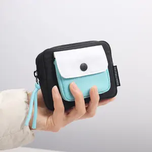 Women's Mini Storage Bag, Small Colorblock Card Wallet Coin Purse, Lightweight Waist Pack, Zipper Card Holder, Zipper Wallet Design, Ideal for Keys, Phone, Cash, ID, Travel, Music Festivals