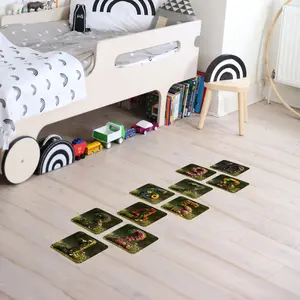 DIY Hopscotch Floor Decals, Self-Adhesive & Reusable Number Stickers 1-10, Create Instant Play Space, Fun Kids Activity Decor