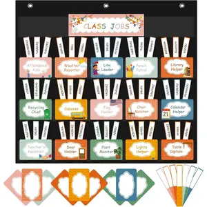 Jobs Pocket Chart for Classroom with 69 Cards - Teacher Helping Hands Pocket Chart for Class Jobs Bulletin Board,  Have for   Elementary Classroom Decor