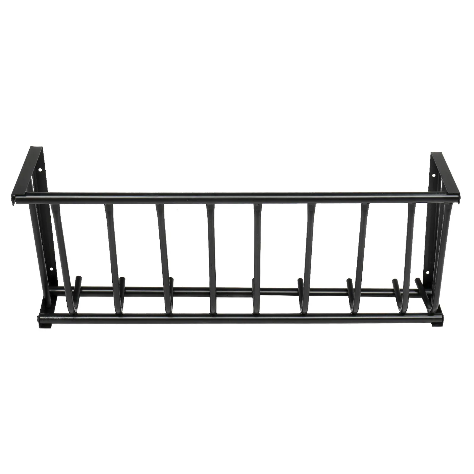 Wall-Mounted Horse Hay Feeder - Safety Focused, Thick Steel Rustproof Coating, 40.8in Spacious Multi-Sided Rack, Built to Last Construction, 13.7lbs, 40.5x9.5x15.7in, Black with Mounting Hardware for Stable Indoor Outdoor Farm Use