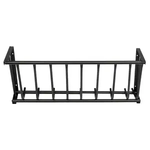 Heavy-Duty Steel Hay Feeder 40.8" Long Wall Mounted for Horses Goats Sheep Durable Rust-Resistant Multi-Sided Feeding Rack Indoor Outdoor BLACK