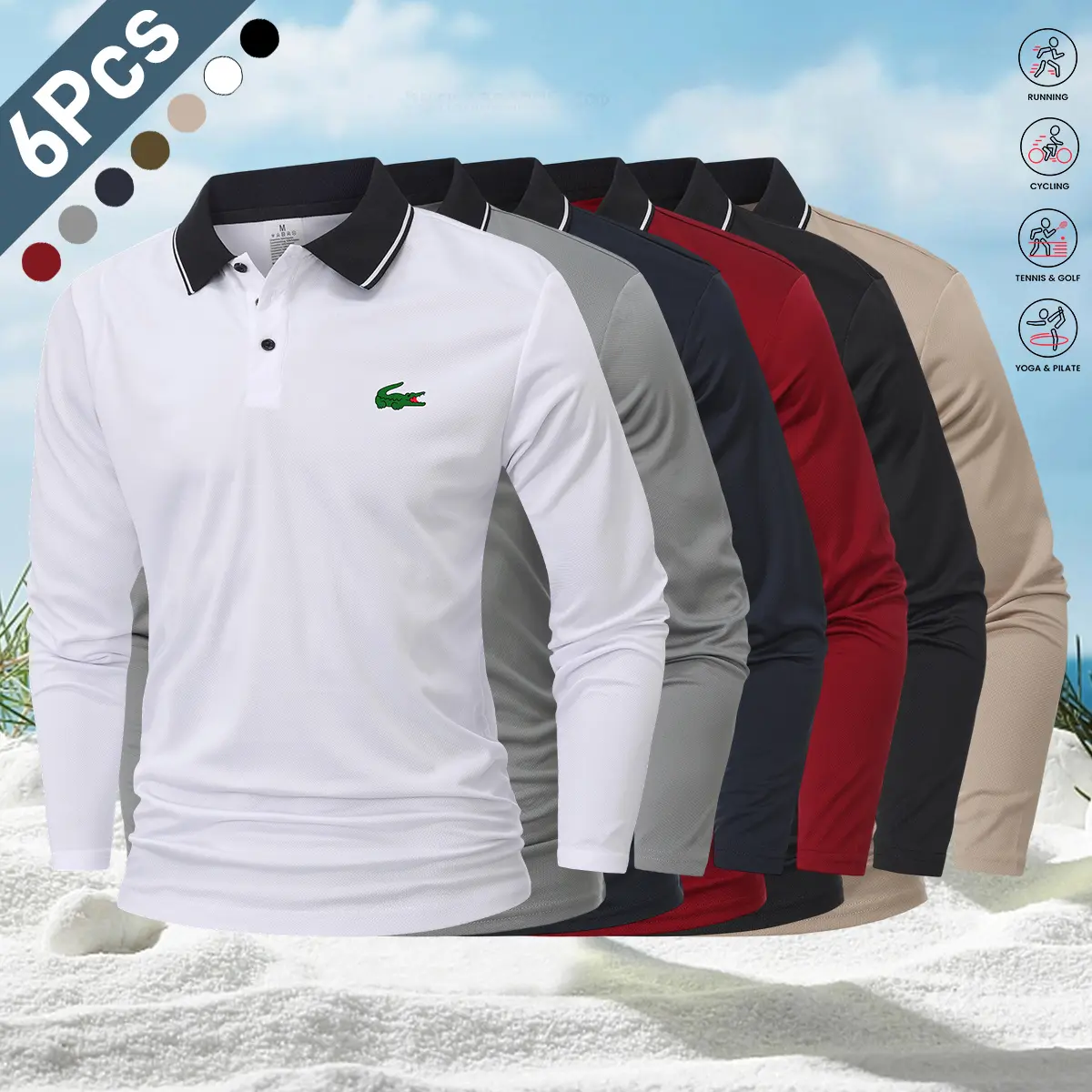 White + Gray + Blue + Red + Black + Khaki