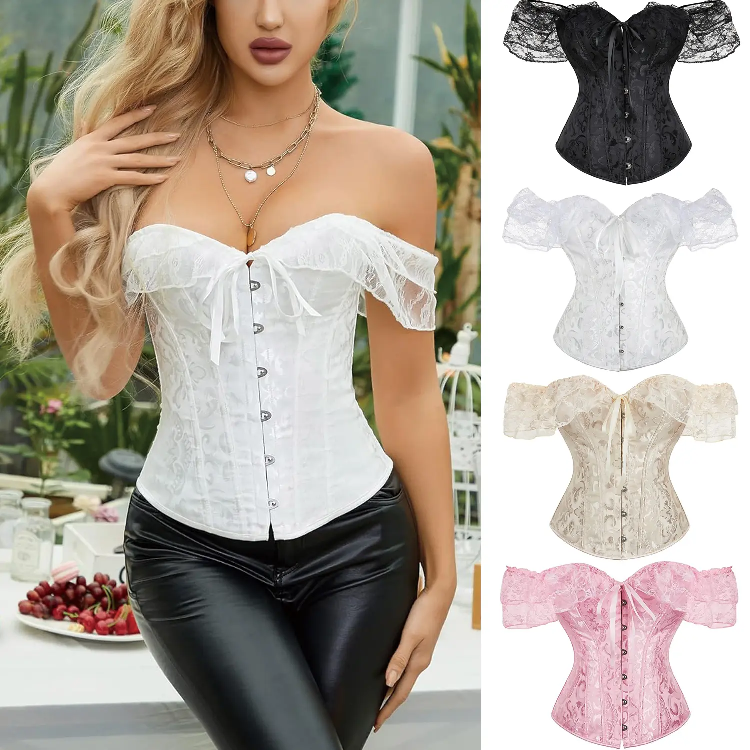 トップス S burlesque corset blouse THEREDTHREAD / ザレッドスレッド】S burlesque corset blouse