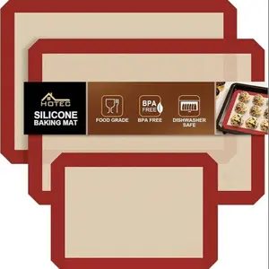 Silicone Baking Mat Set of 3, Non-Stick Reusable Oven Liner for Cookies & Macarons, Dishwasher Safe Bakeware Essentials, Baking Tools