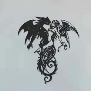 Two elegant dragons paired with metal wall decorations,modern handicraft symbols, suitable for home office and caf é decoration, multifunctional ornaments, suitable for living rooms, bedrooms, courtyards, kitchens, and perfect gifts for antique collectors