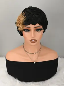 Short Bob Wig for Women, Pixie Cut, Glueless Design, No Front Line, with Bangs, Natural Look, Daily Use, Machine-Made