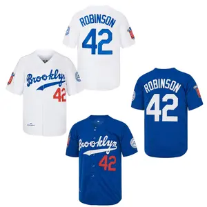 Men's 42 Number Baseball Jersey Printed Robinson Blue White Baseball, Aesthetic 3D Print Baseball Jersey, Oversized Streetwear Baseball Shirt, Premium Mesh Fabric Sportswear Unisex