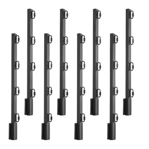 VEVOR Fence Post Extender, 8 Packs 23.8 in Barbed Wire Arm, Sturdy Steel Fence Height Extender, Flat or Surface Mounted Barbed Wire Extension Arms, Protect Privacy and Prevent Pets Jumping Off