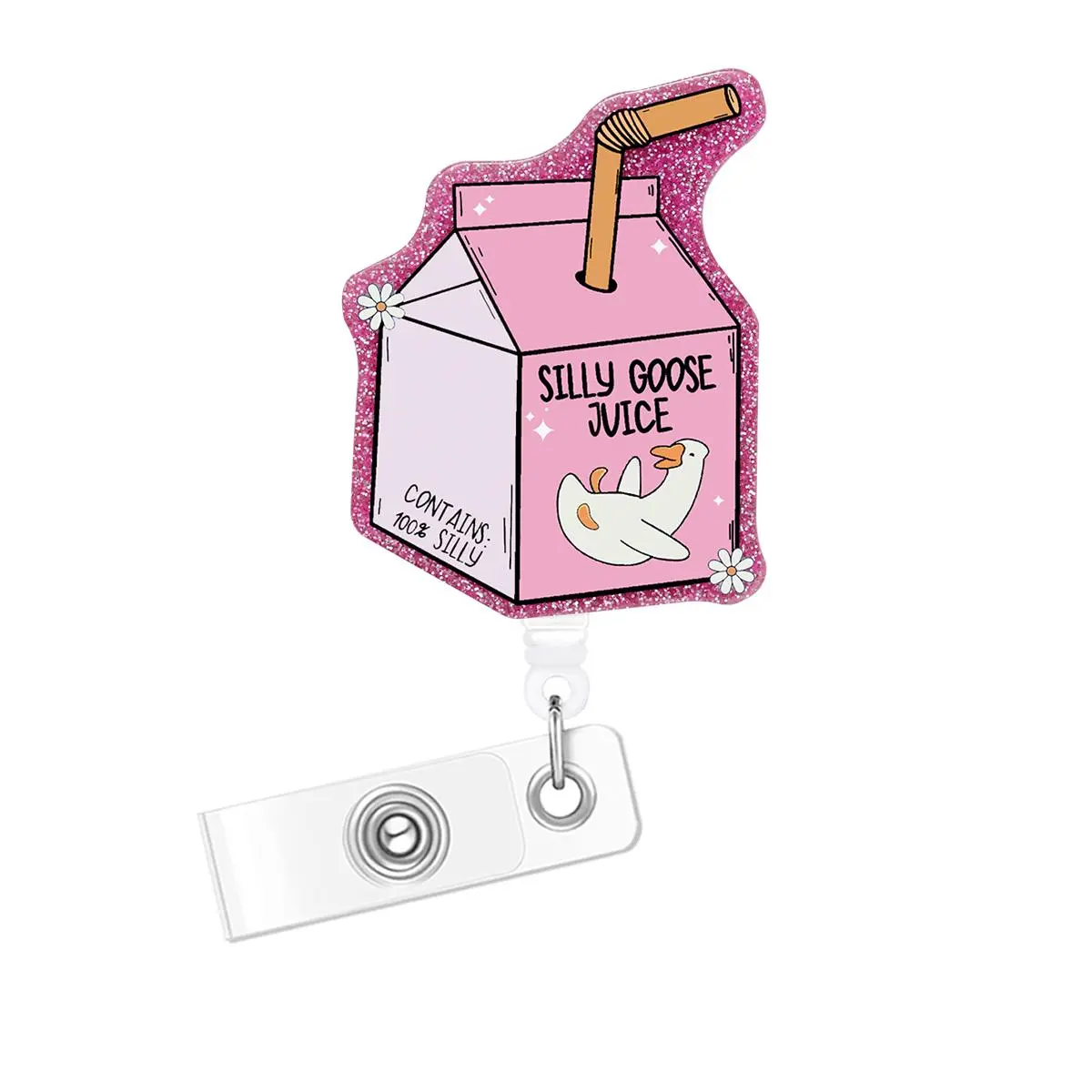 Acrylic Bling Retractable Badge Reel, Nursing Student Badge Reel, 1 Count/3 Counts Belt Clip Retractable Name Badge Holder for Nurse Doctor Student Worker Volunteer