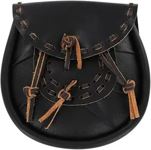 Medieval Warrior Scottish Soot Leather Day Sporran Pouch