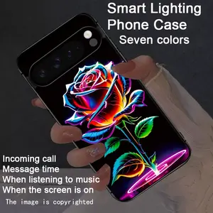 Colorful intelligent voice controlled luminous phone case suitable for For Google Pixel Fold Pixel 7A  6A  7Pro  6Pro8/Pixel 8A/Pixel 8 Pro/Pixel 9/ Pixel 9A Pixel 9 Pro/Pixel 9 Pro XL/Pixel 10/Pixel 10 Pro/Pixel 10 Pro XL Intelligent luminous voice contr