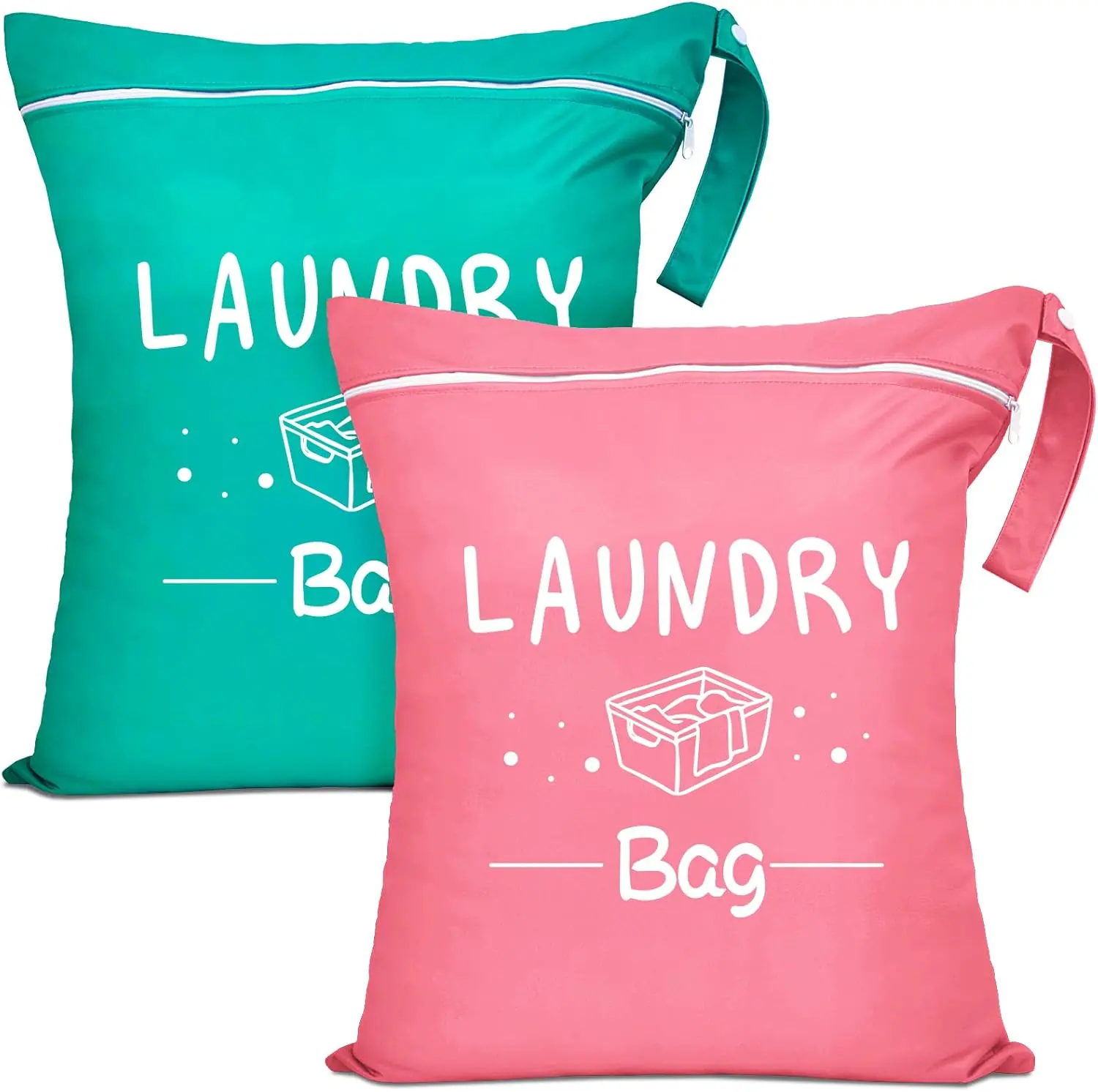 2 count Large Travel Laundry Bag  Wet Dry Bag Washable Dirty Clothes Bag Bathing Suit Workout Bag for Gym Clothes Laundry Wet Clothes Swimming Yoga