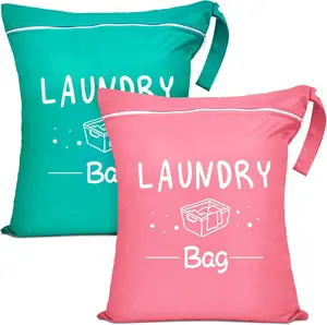 2 count Large Travel Laundry Bag  Wet Dry Bag Washable Dirty Clothes Bag Bathing Suit Workout Bag for Gym Clothes Laundry Wet Clothes Swimming Yoga