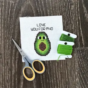 Starter Stitches: Avocado Cross-Stitch Kit | Beginner DIY Embroidery Kit