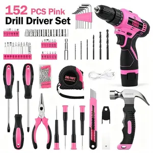 12V Cordless Electric Drill Kit, Rechargeable Lithium Ion Power Drill, Multi-Function Home Electric Screwdriver Tool Set, Ideal for DIY Repair