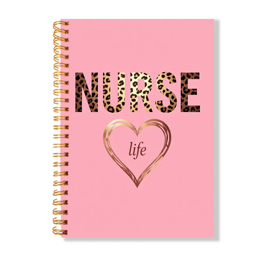 Nurse Life Spiral Coil Notebook, 1 Count Creative Leopard Print Cover Notebook, Motivational Positive Self Improvement Journal Notebook for Women, Office Stationery & Supplies, Travel Diary Notebook, Writing Notebook