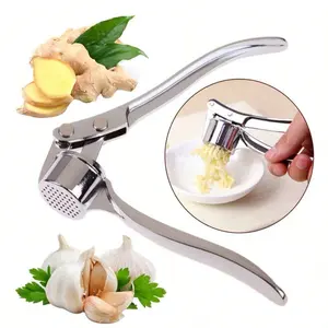 Stainless Steel Garlic Press, Ginger Press, Manual Garlic Press, Kitchen Utensils, Professional Rust-Proof Garlic Press, Easy To Press And Clean. Fruit And Vegetable Tools, Kitchenware, Household Essentials, Creative Restaurant Kitchen Tools, Dishwasher
