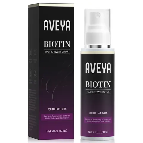 AVEYA Hair Growth Spray,Aveya Hair Biotin Spray, for Women & Men infused withRosemary Oil,Batana Oil&Biotin for Scalp -Strengthens,Thickens&Accelerates Hair Care - Non-Greasy,Helps Prevent Hair Thinning & Hair Loss-60ml
