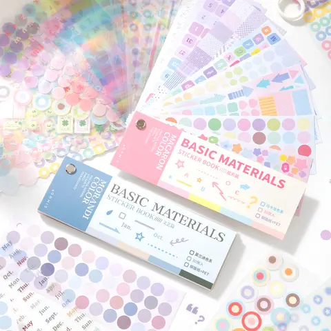 60 Sheets Morandi Sticker Book Set – 4 Types of Stickers in Blue & Pink with Gold & Silver Foil | Planner, Calendar & Journal Supplies for Scrapbooking & DIY Crafts,TikTokShopJumpstartSale