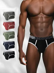 Men's Underwear Set, 5-Piece High-Quality Triangle Briefs, Comfortable Lightweight Design, Perfect for Daily Wear & Fashion Statement