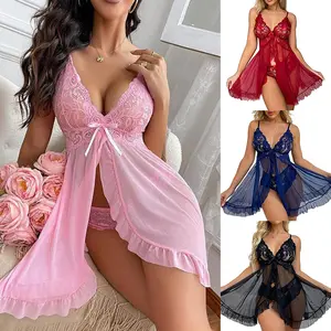 Women's Lingerie Sleepwear Lace Nightgowns Pyjamas Womenswear