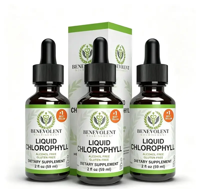 [3xx] Liquid Chlorophyll Drops (4 Month Supply) Healthcare Supplement - Natural Deodorant and Detox - Gut Support Healthcare Liver