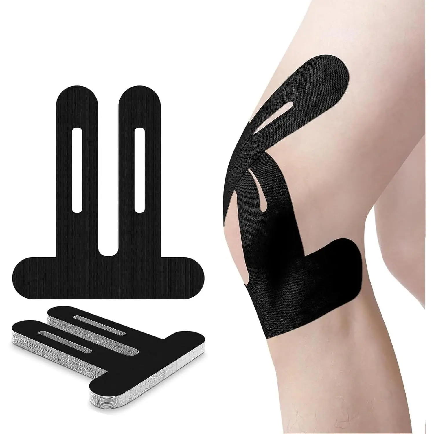 12Pcs Precut Kinesiology Knee Tape Hypoallergenic Athletic for Knee Pain Knee Tape for Knee Pain Relief Pre Cut Knee Support & Stability, Pain Relief – Breathable Knee Wraps Knee Supporter