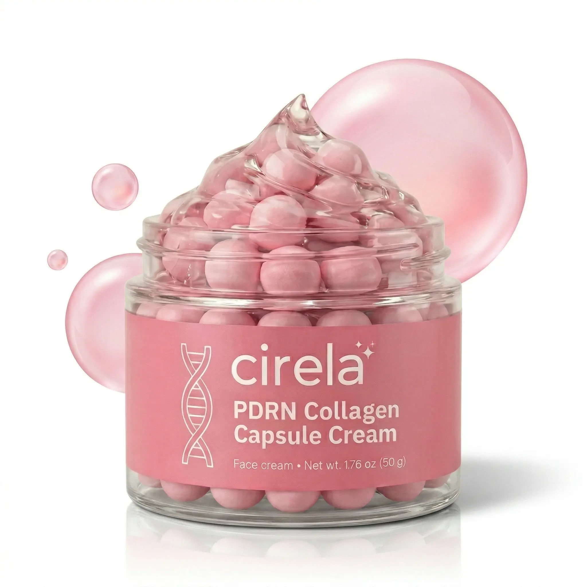 [Cirela] PDRN Pink Collagen Capsule Cream | Pink Boba Cream | Salmon DNA, Niacinamide for Uneven Skin Tone, Glow Hydration