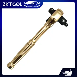 ZKTOOL Gold 3 in 1 Ratchet Wrench 72 Tooth Reversible Double Headed Wrench 1/4" 3/8" 1/2" Drive Socket Spanner Car Repair Hand Tools