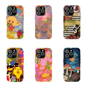 Whimsical Psychedelic Collage Phone Case Trippy Retro Art  Aesthetic Gift For Her | For iPhone 17 Pro Max 16 15 14 13 12 11 | Tough Protective Case