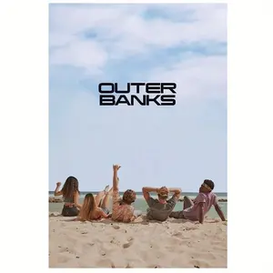 1pc Outer Banks Beach Vibes Unframed Canvas Poster, 12x18 Inch Coastal Style Wall Art for Living Room, Bedroom, and Teen Room Decor