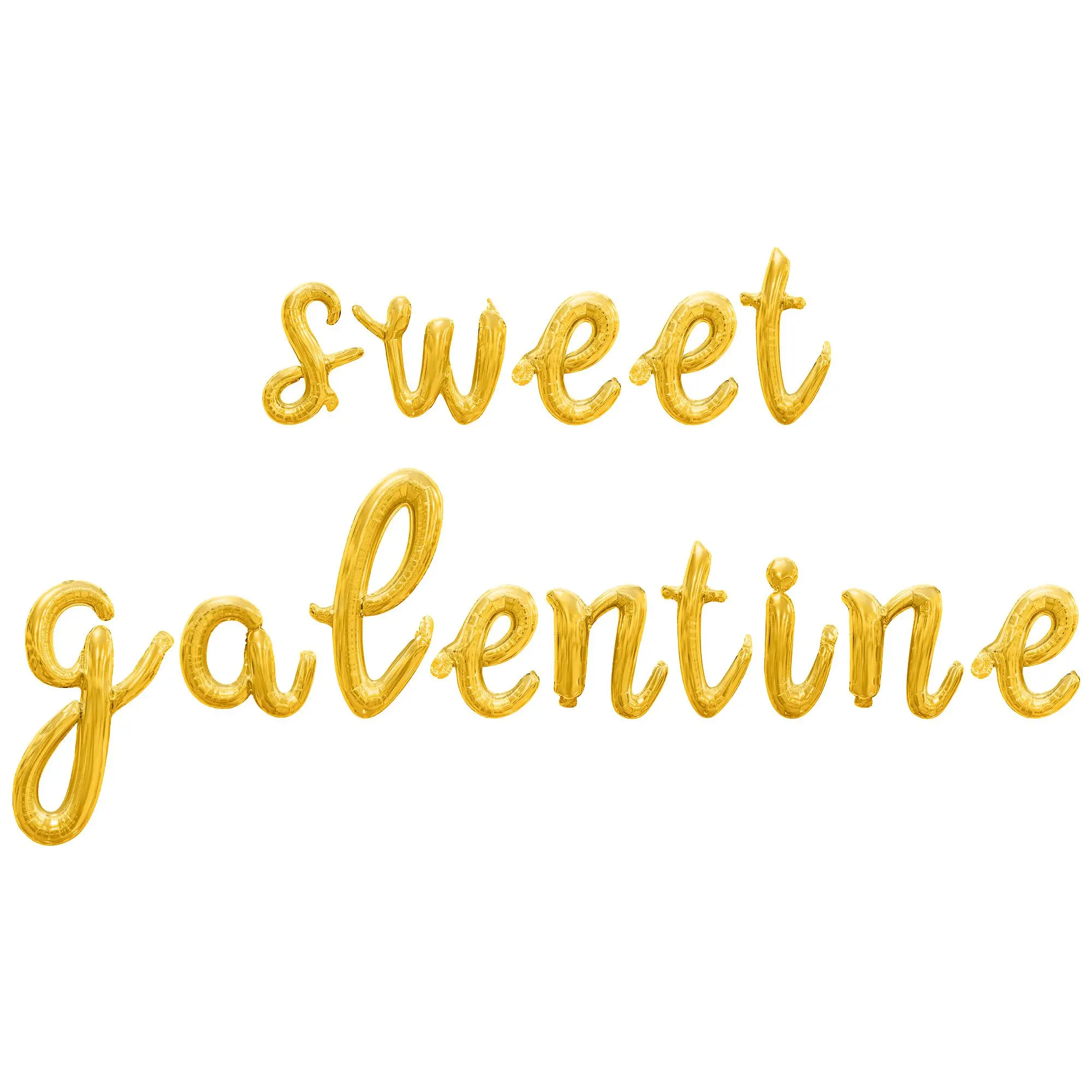 Cursive Script Letter Balloons - SWEET GALENTINE 16" Inch Alphabet Letters Foil Mylar Balloon Galentines Day Party Banner