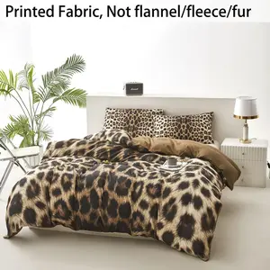 3PCS Duvet Cover Set, 1 Duvet+2 Pillowcases(Without filler), Leopard Print Animal Wild Safari Chic theme, No Festival bedding set, Luxury Elegant Stylish Bedroom Living Room Hotel Suitable for decoration, Breathable bedding set.